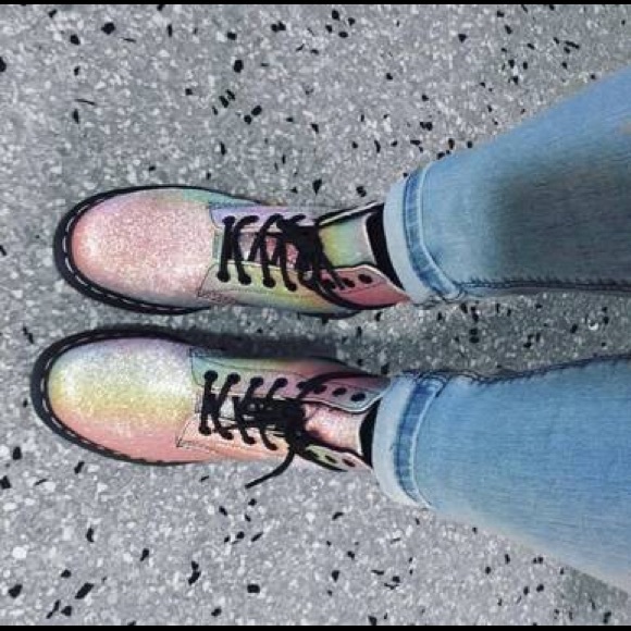 Dr. Martens Shoes - Dr. Martens Rainbow Glitter Boots -7